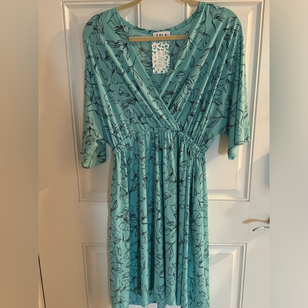 Blue floral dress, NWT